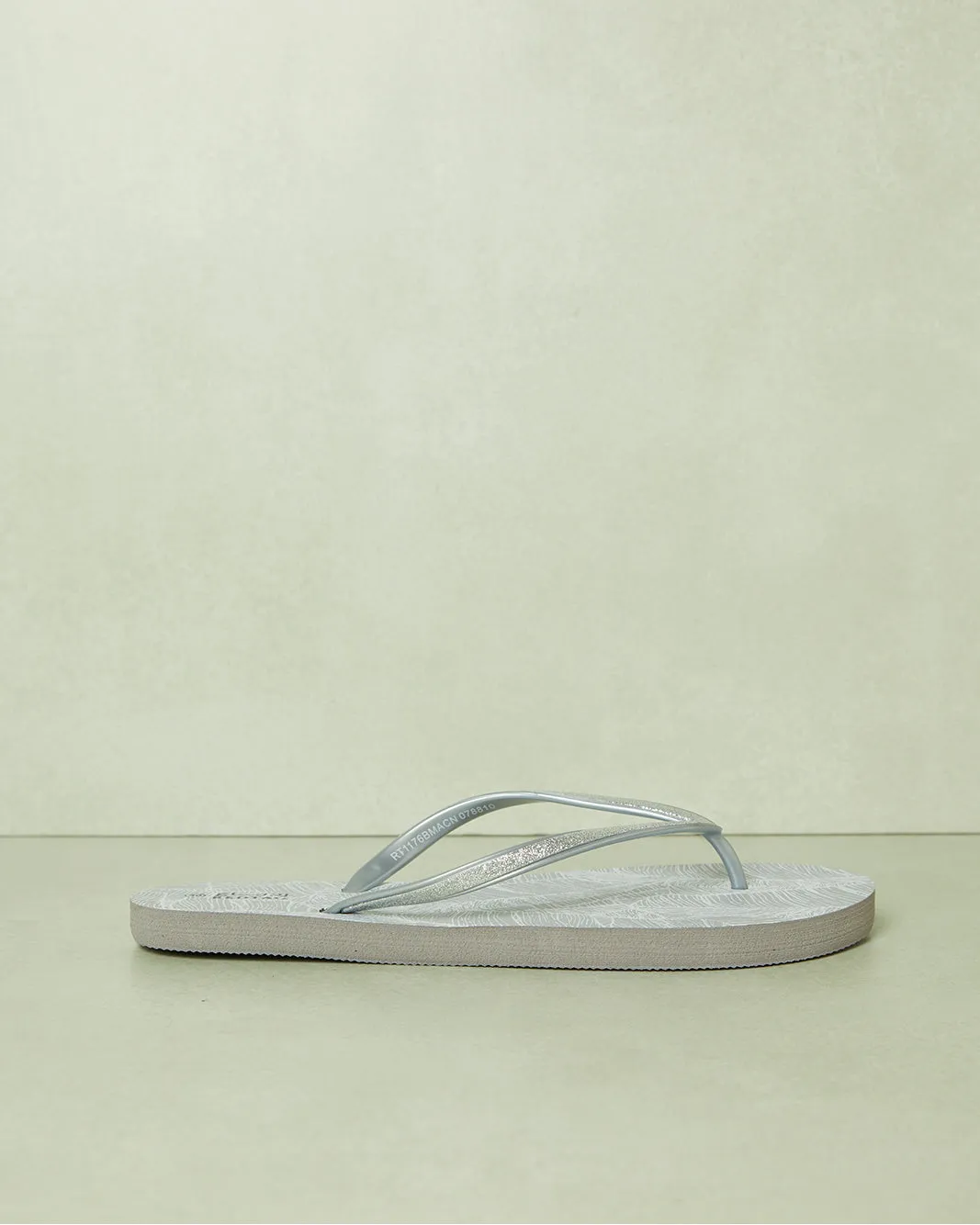 Women Grey Embellished Flip Flop