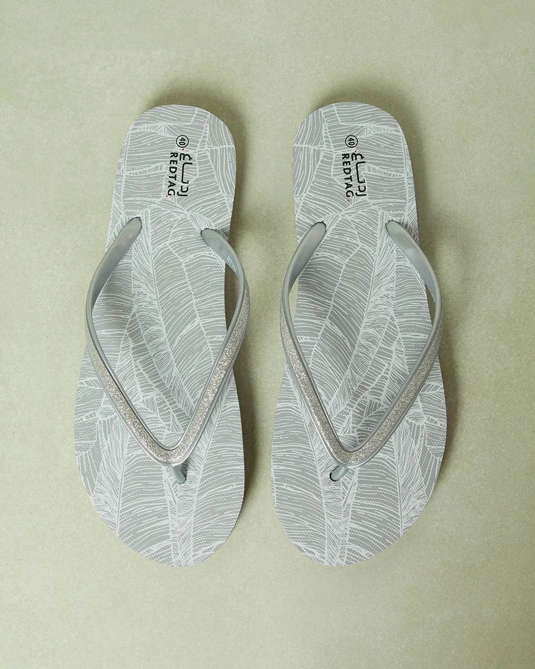 Women Grey Embellished Flip Flop