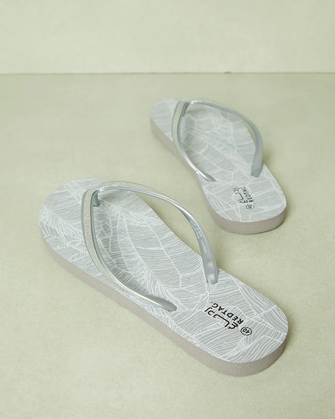 Women Grey Embellished Flip Flop