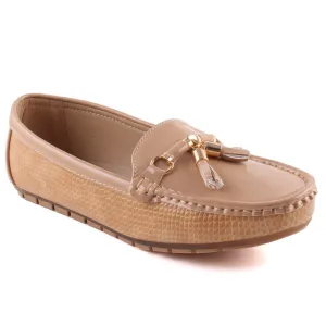 Women “LIVIANA” Tassel Detailed Patent Vamp  Snake Textured Dress Moccasin Shoes