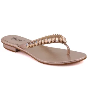 Women “NALAH” Sparkle Stones Thong Slip On Flats