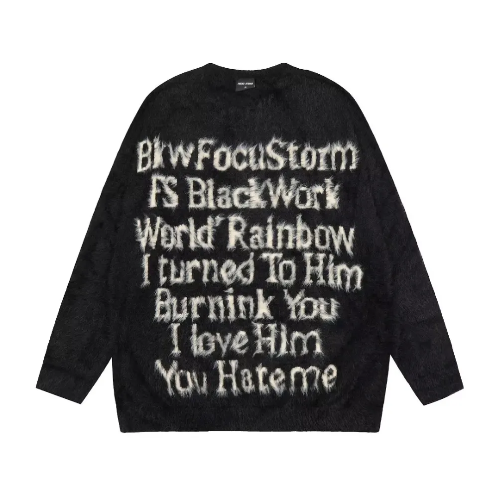 Women's Casual Letter Crew Neck Sweater