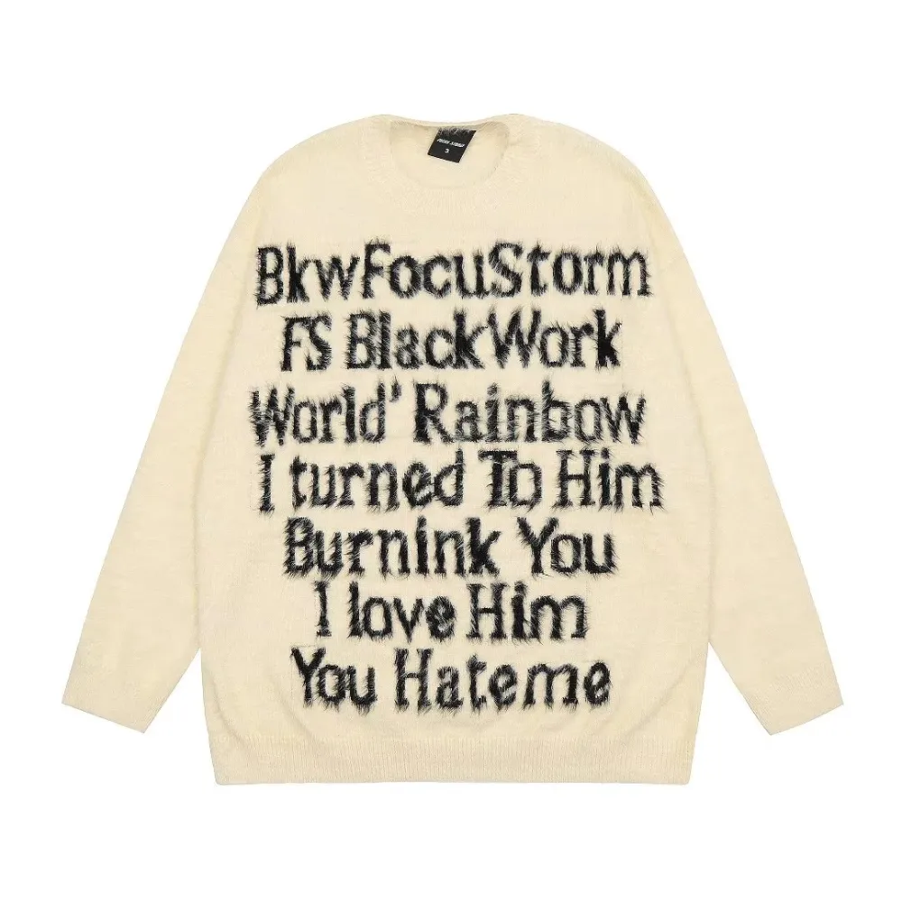 Women's Casual Letter Crew Neck Sweater