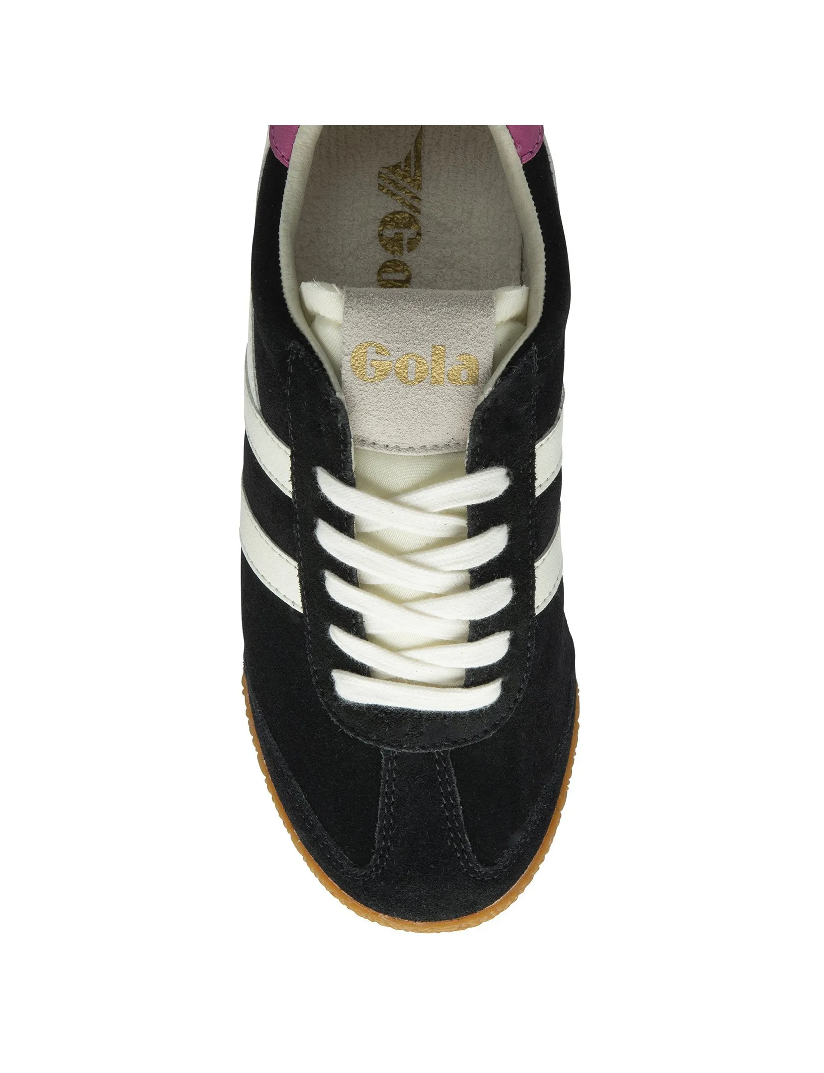 Women's Elan Sneaker, Black/White/Fucshia