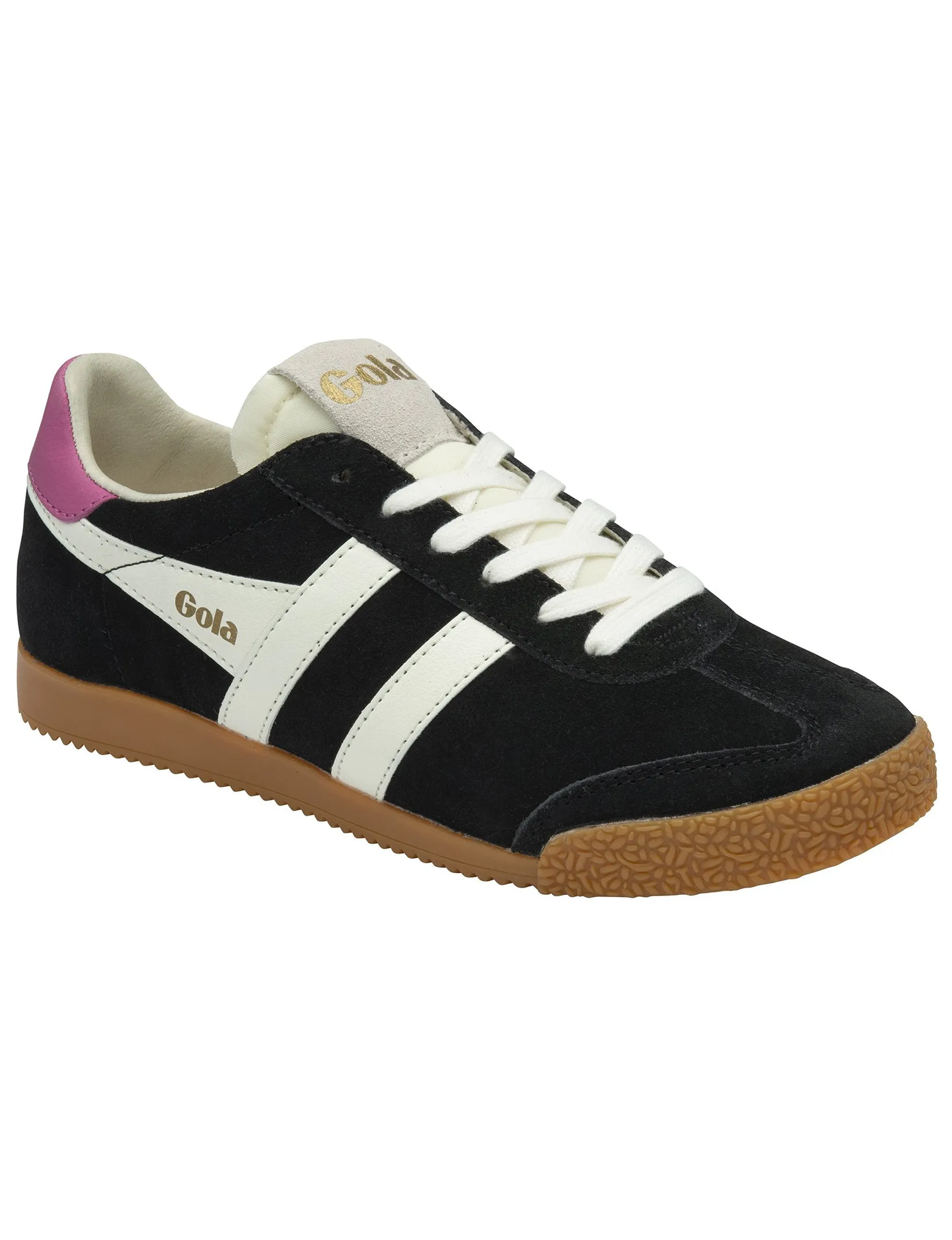 Women's Elan Sneaker, Black/White/Fucshia