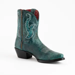 Women's Ferrini Molly Leather Booties Handcrafted Teal