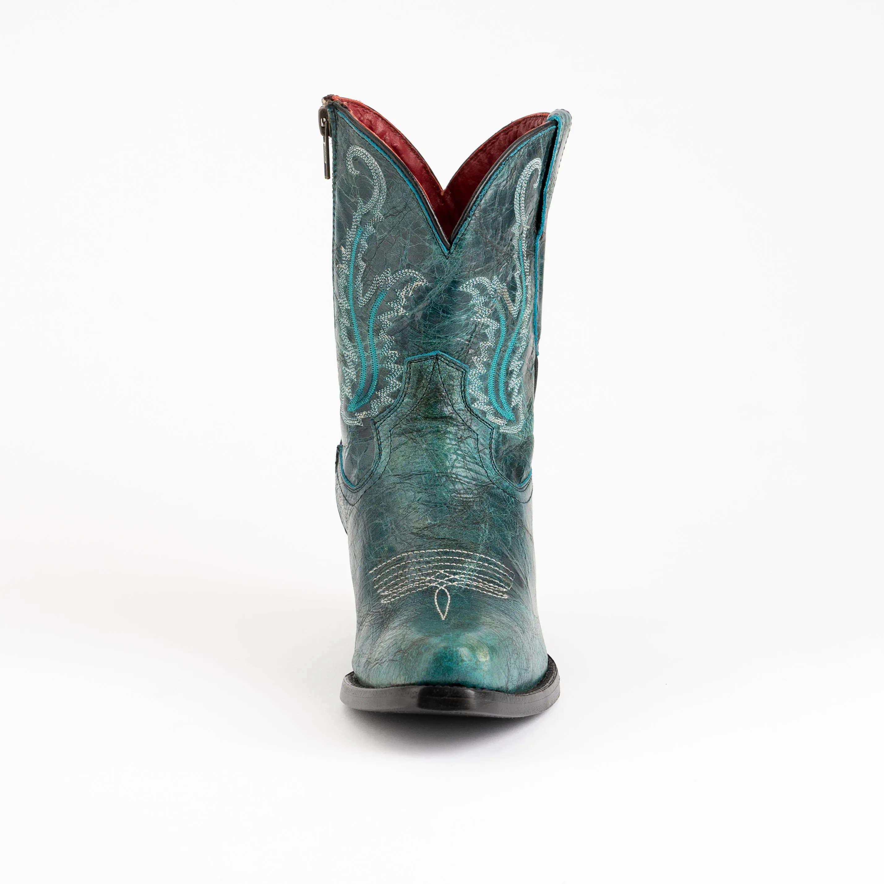 Women's Ferrini Molly Leather Booties Handcrafted Teal