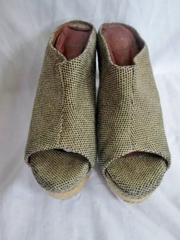 Womens JEFFREY CAMPBELL VIRGO PLATFORM WEDGE Shoes Sandals JUTE 7.5