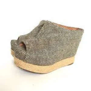 Womens JEFFREY CAMPBELL VIRGO PLATFORM WEDGE Shoes Sandals JUTE 7.5