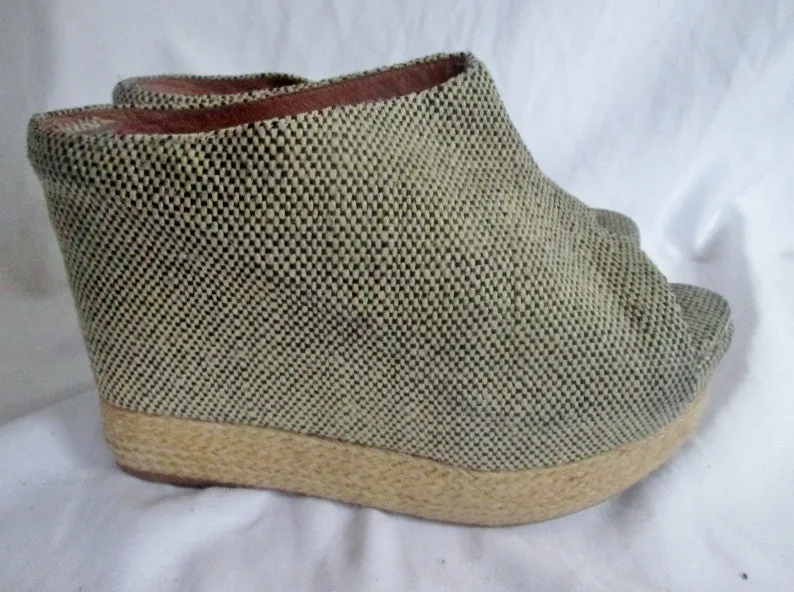 Womens JEFFREY CAMPBELL VIRGO PLATFORM WEDGE Shoes Sandals JUTE 7.5