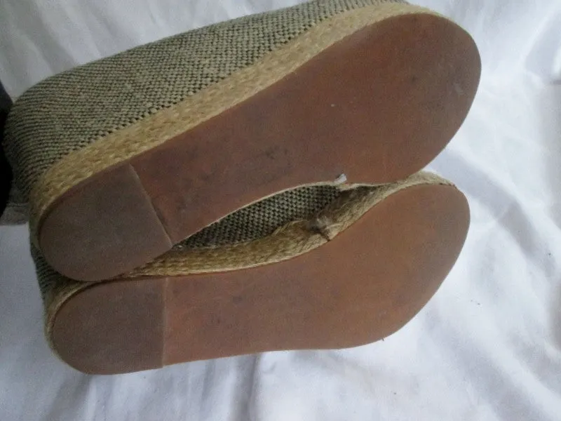 Womens JEFFREY CAMPBELL VIRGO PLATFORM WEDGE Shoes Sandals JUTE 7.5