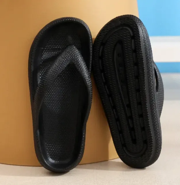 Women's Platform Slippers, Solid Color Indoor Flip Flops