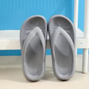 Women's Platform Slippers, Solid Color Indoor Flip Flops