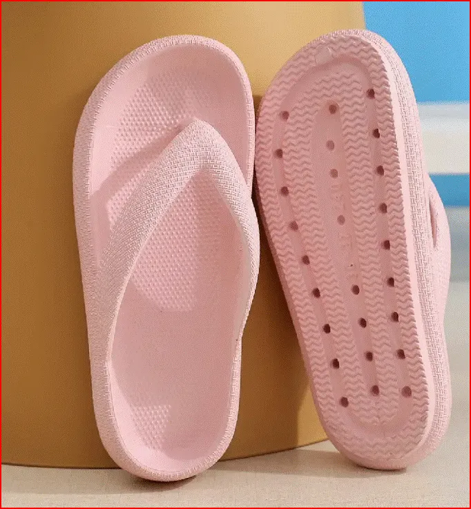 Women's Platform Slippers, Solid Color Indoor Flip Flops