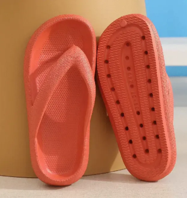 Women's Platform Slippers, Solid Color Indoor Flip Flops