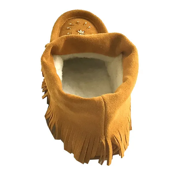 Women's Suede Fringed Beaded Moccasins