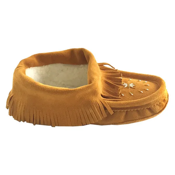 Women's Suede Fringed Beaded Moccasins