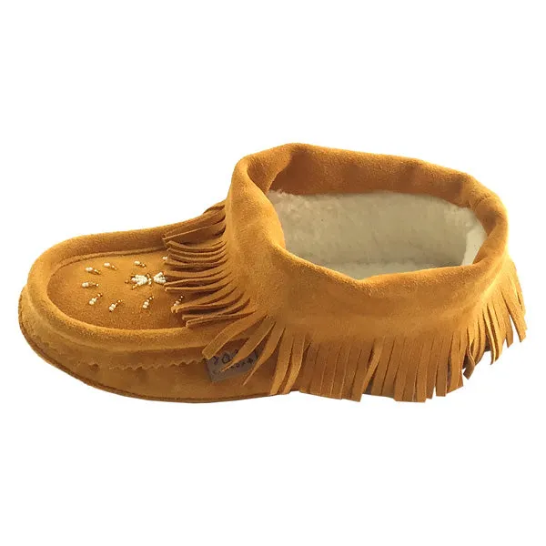 Women's Suede Fringed Beaded Moccasins
