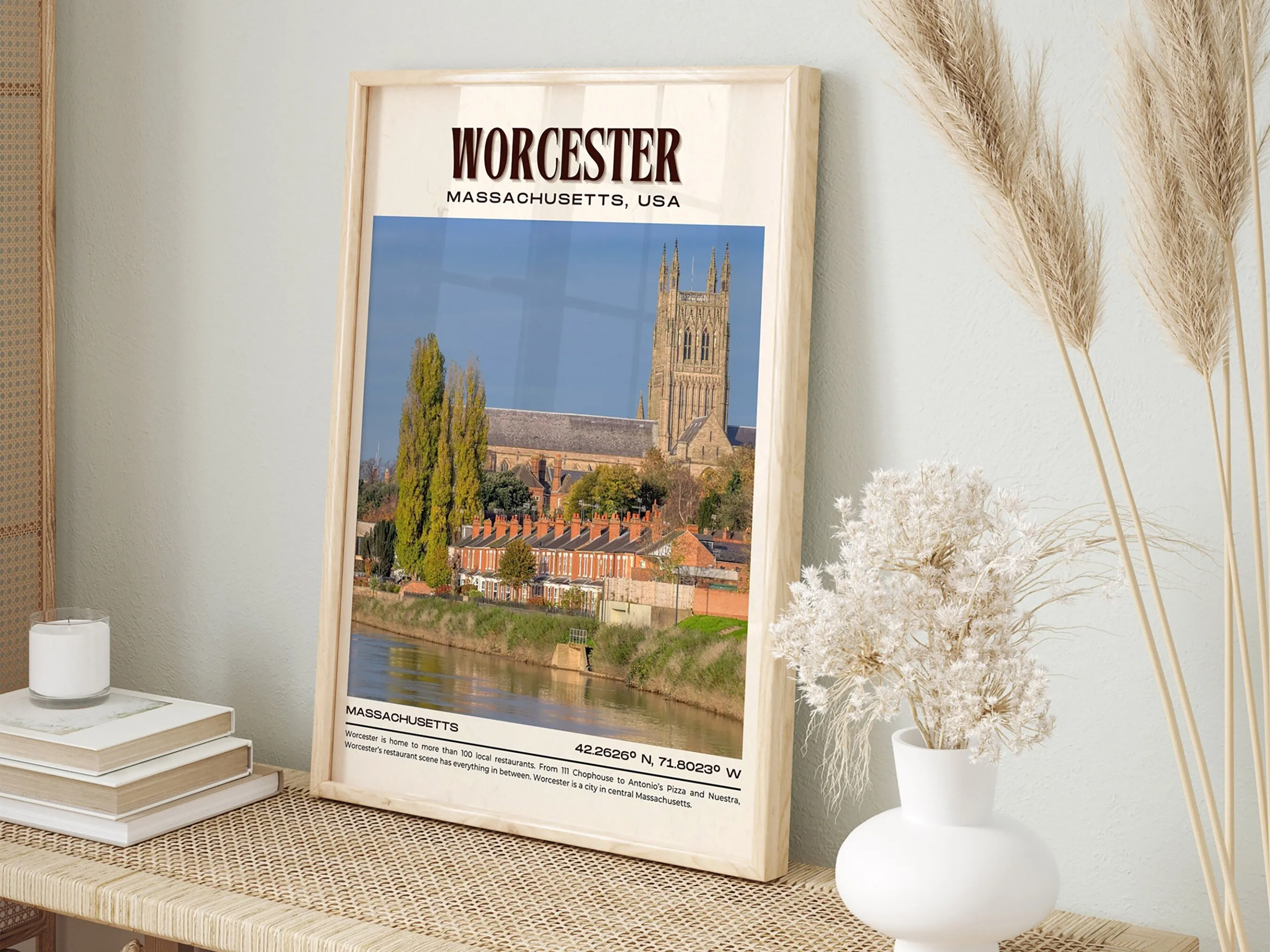 Worcester Vintage Wall Art, Massachusetts, USA