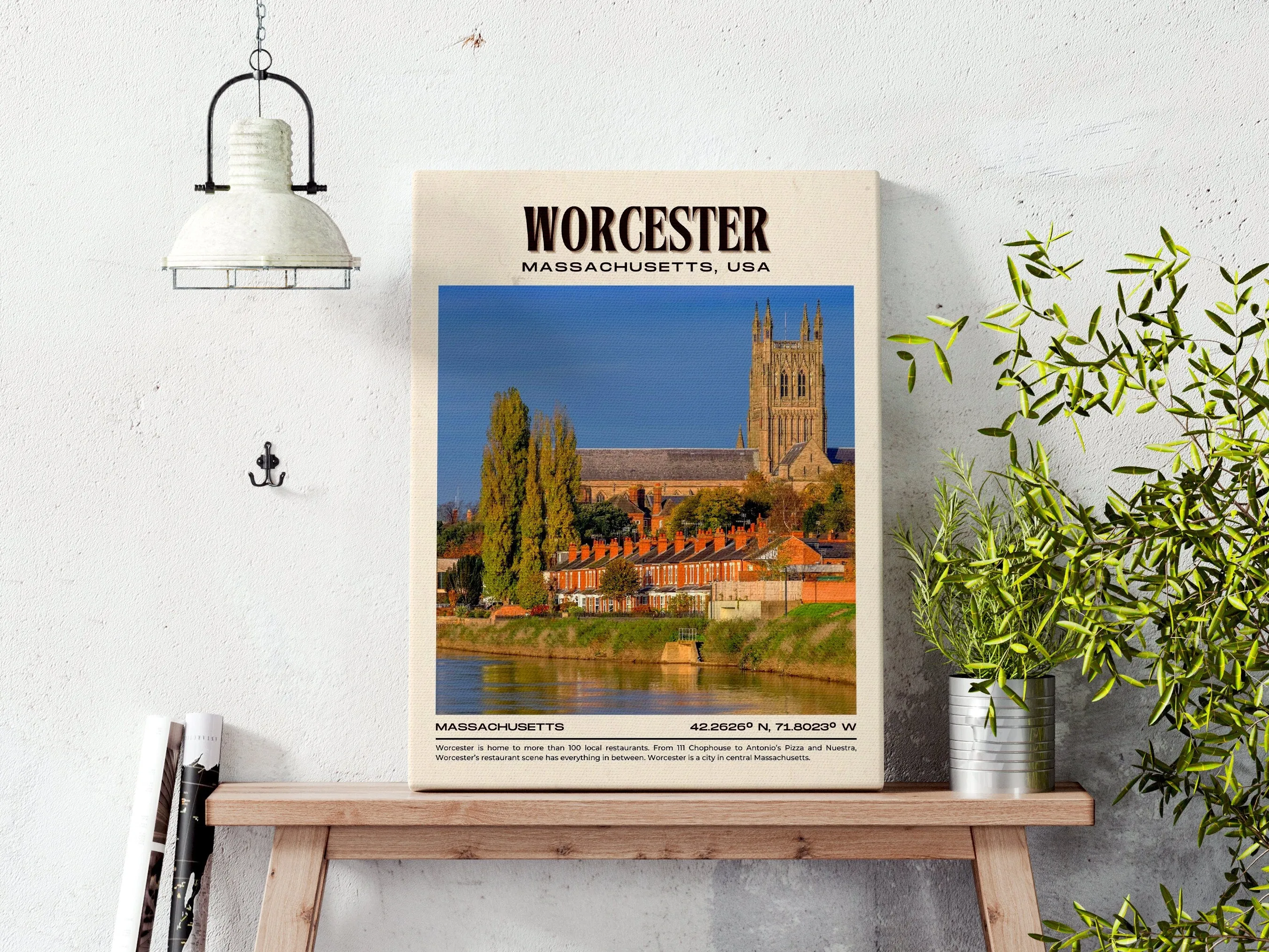 Worcester Vintage Wall Art, Massachusetts, USA