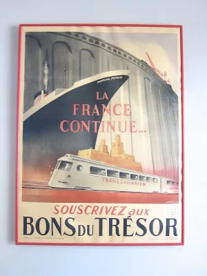 WW2 French Propaganda Poster, La France Continue by Marechal Petain