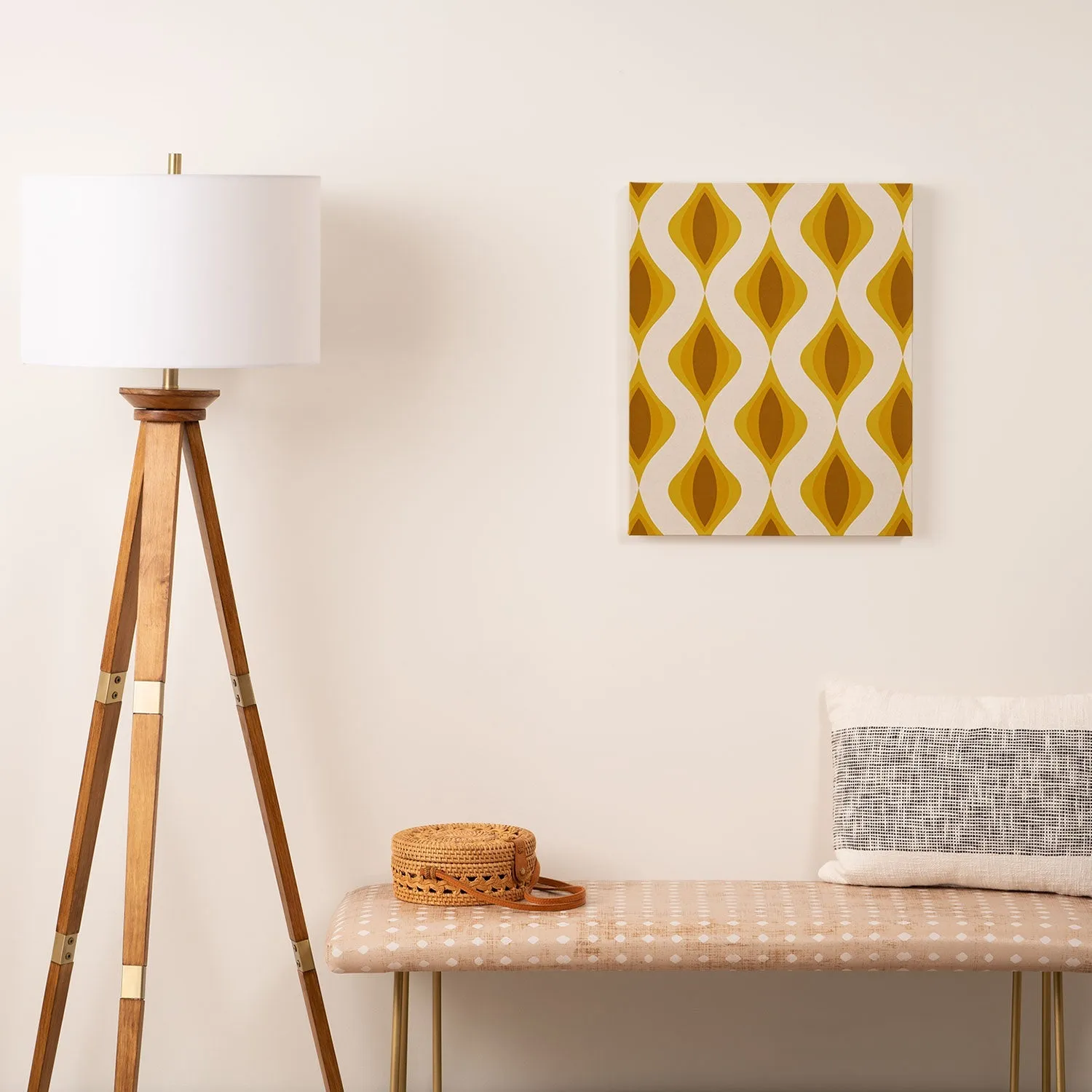 Yellow Ornaments Art Canvas