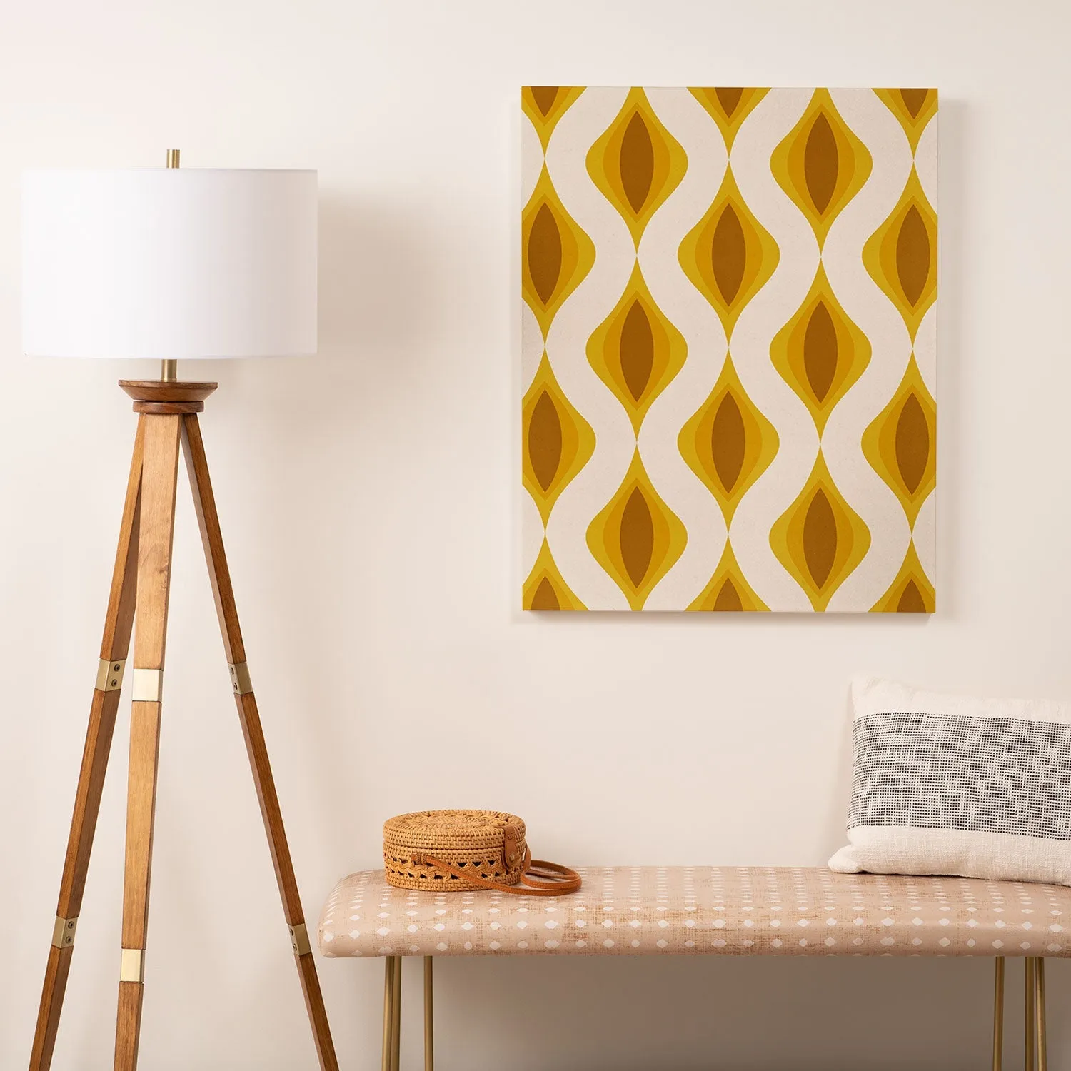 Yellow Ornaments Art Canvas