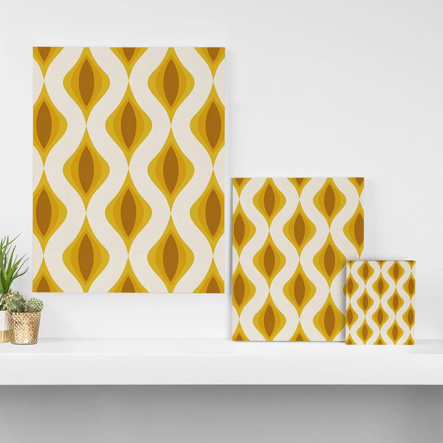 Yellow Ornaments Art Canvas