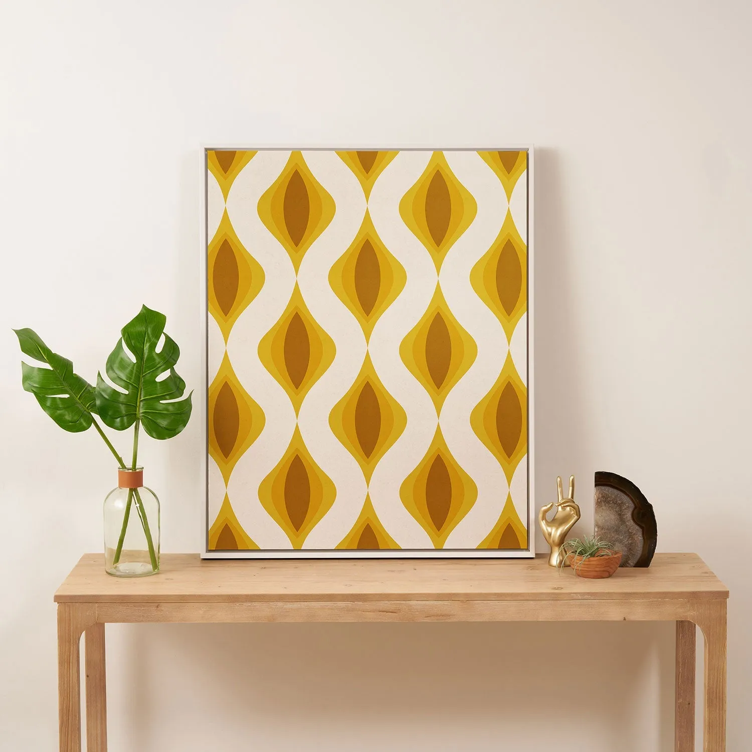 Yellow Ornaments Art Canvas