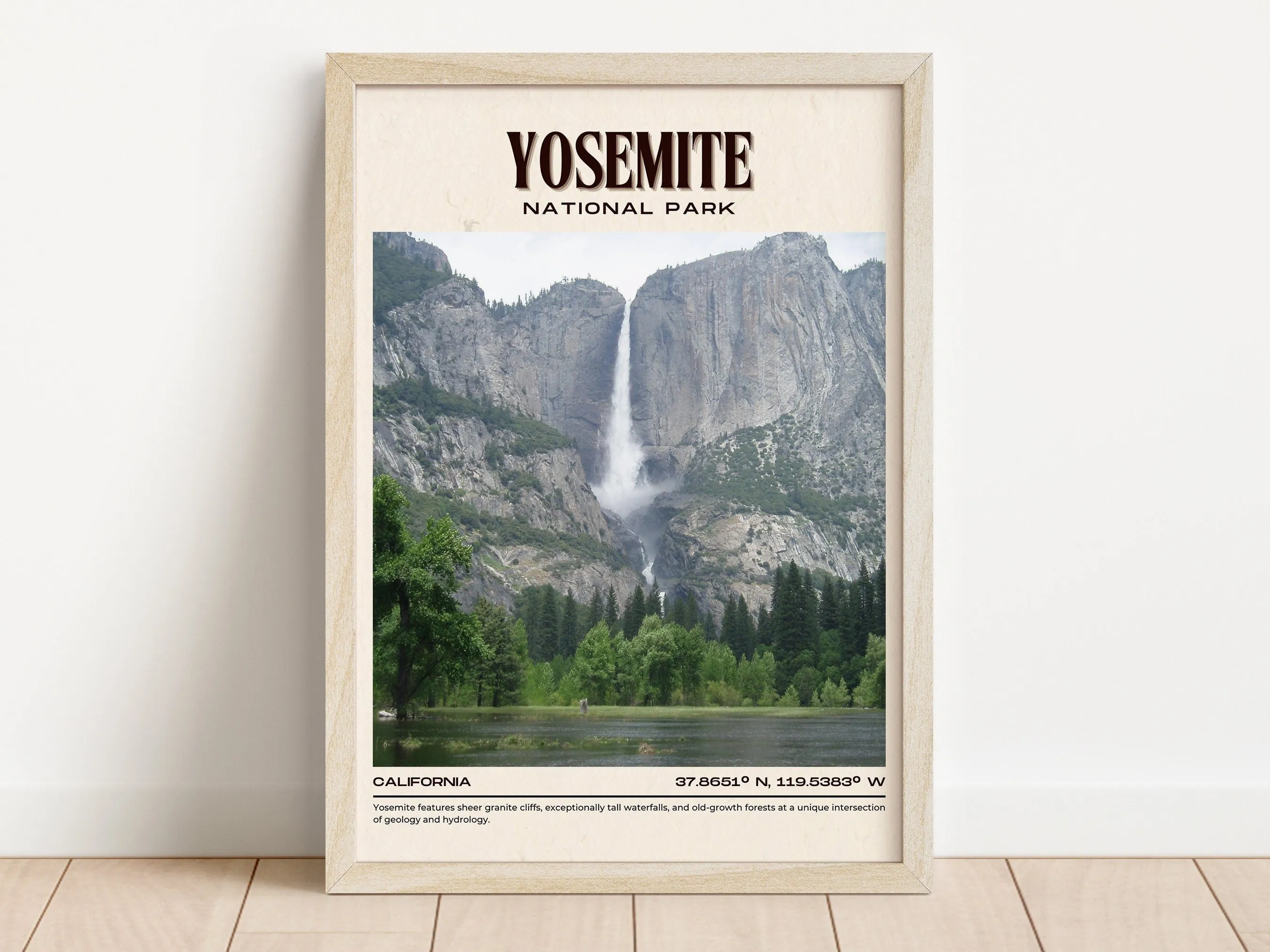 Yosemite National Park Vintage Wall Art, California, USA