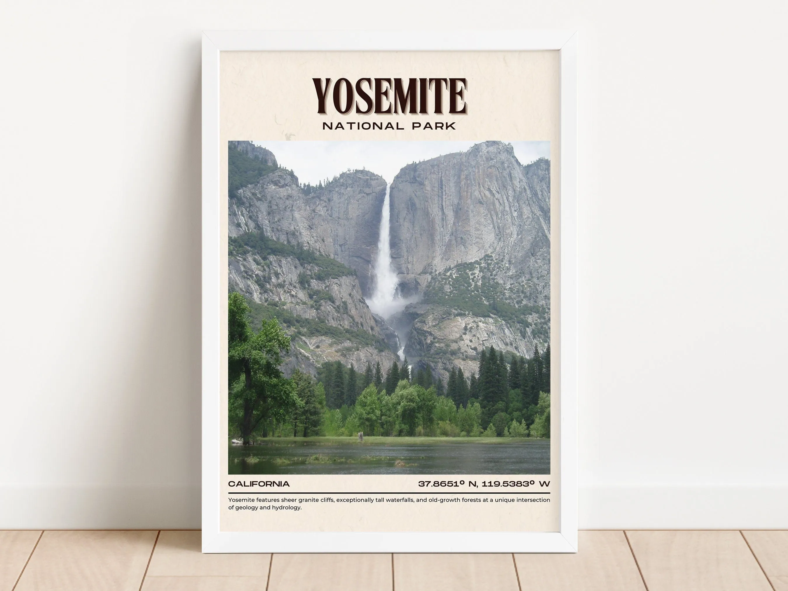 Yosemite National Park Vintage Wall Art, California, USA