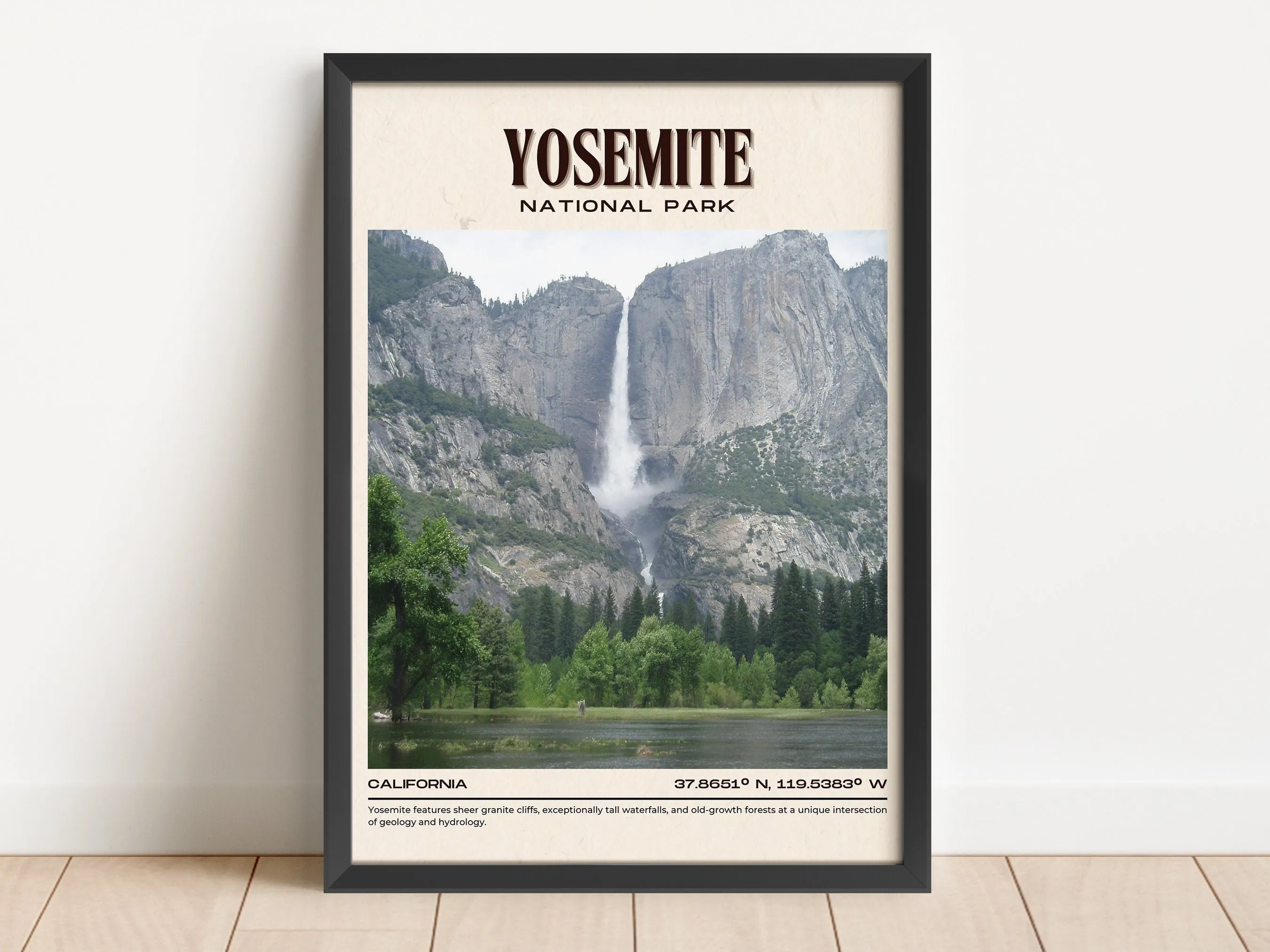 Yosemite National Park Vintage Wall Art, California, USA
