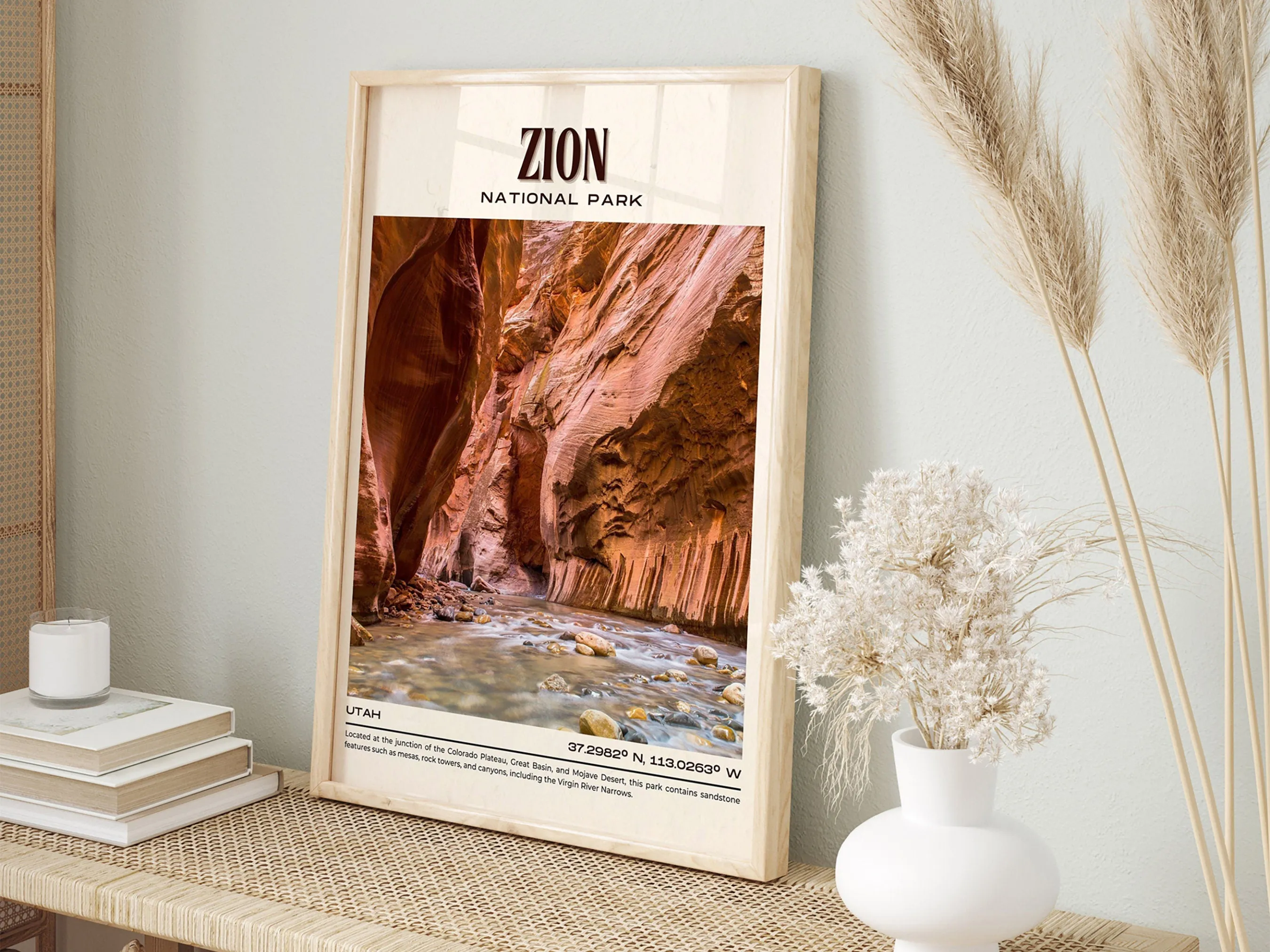 Zion Park Vintage Wall Art, Utah, USA