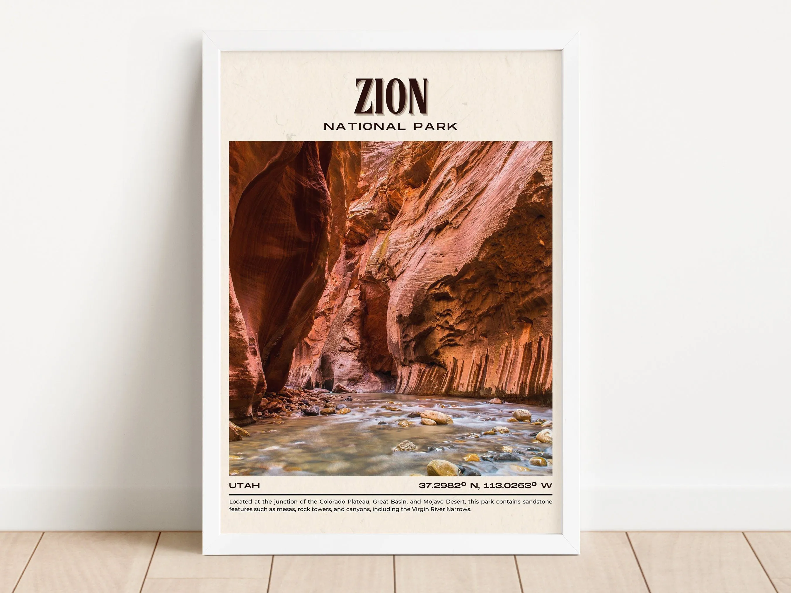 Zion Park Vintage Wall Art, Utah, USA