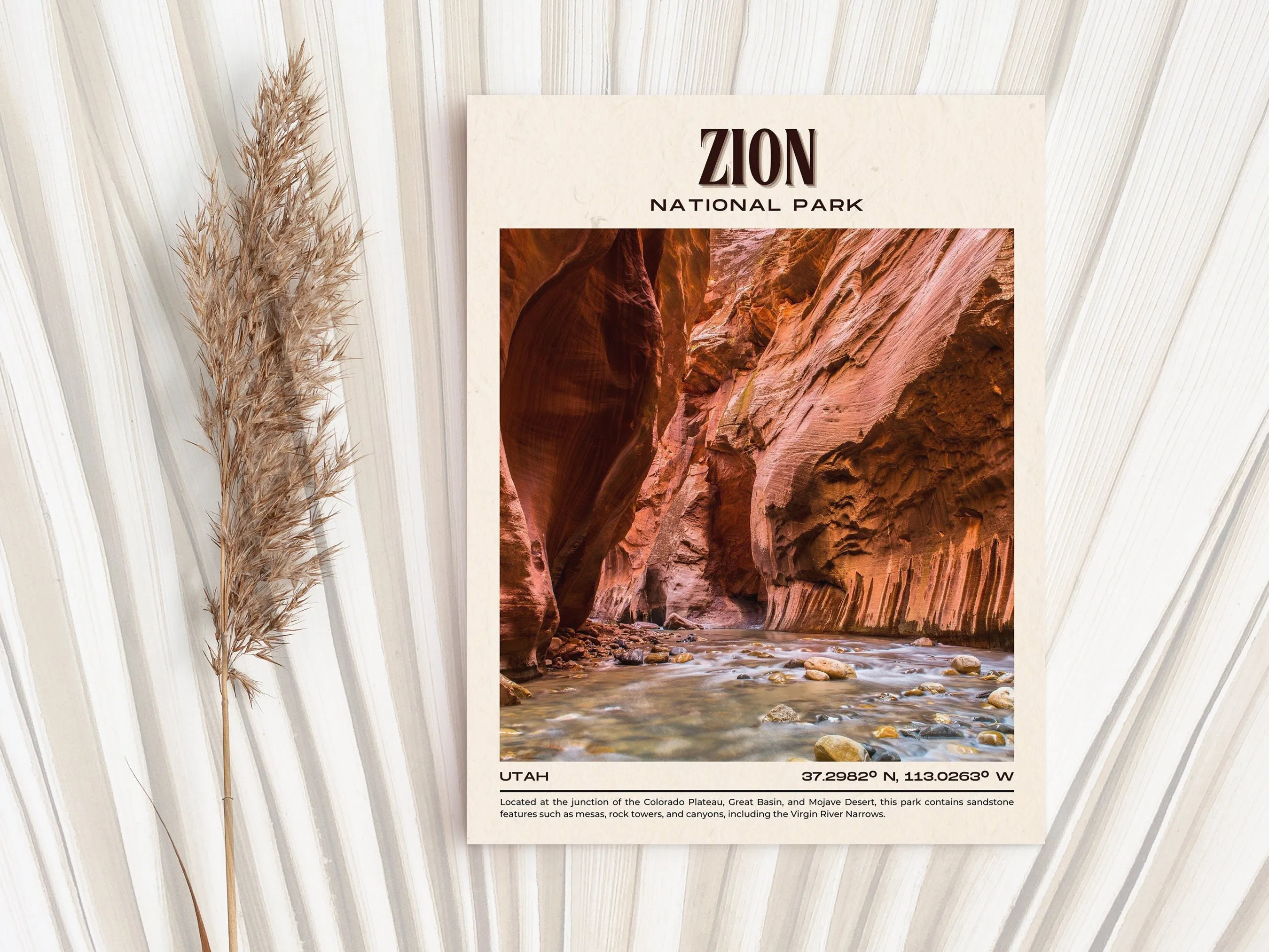 Zion Park Vintage Wall Art, Utah, USA