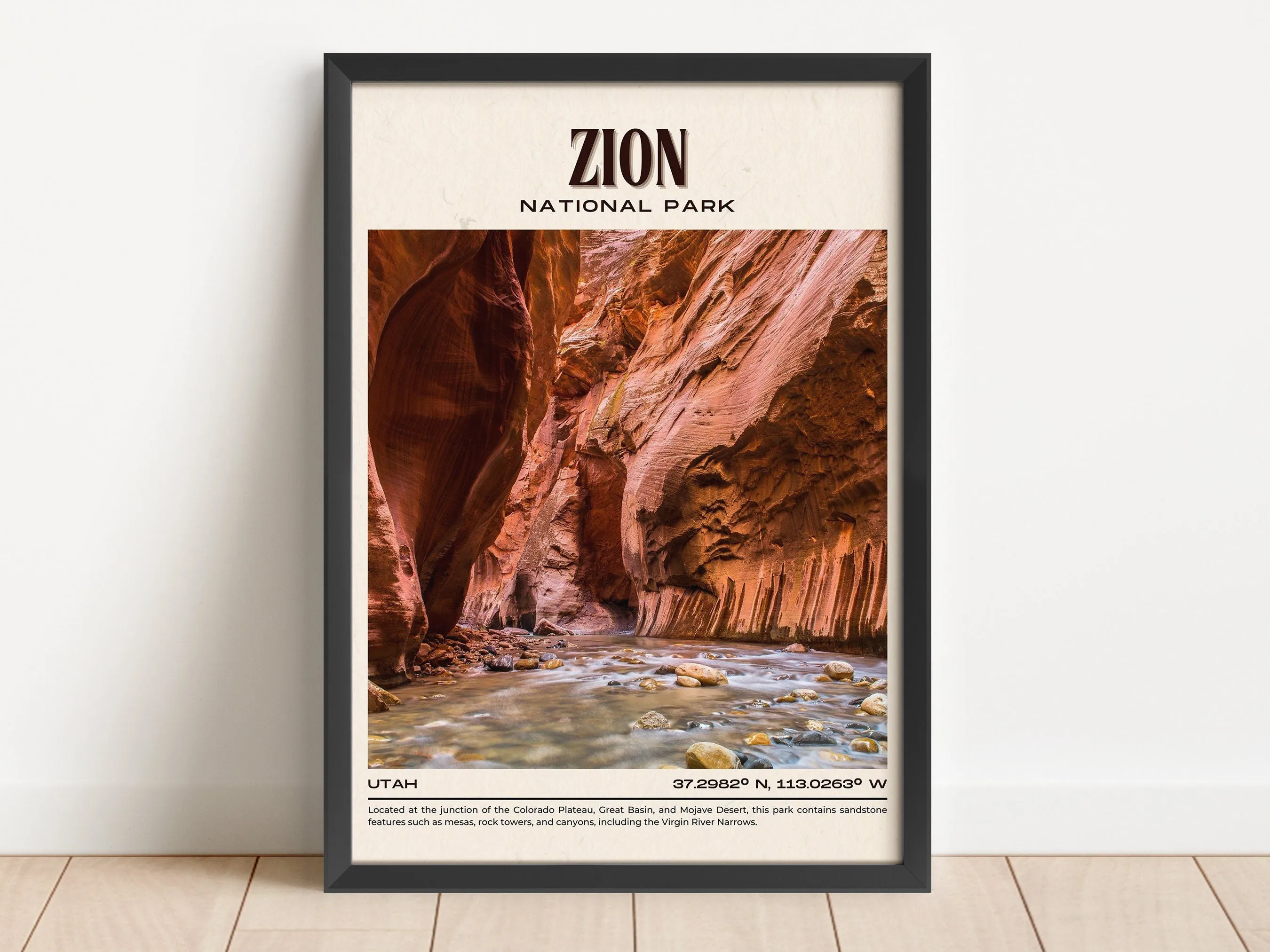Zion Park Vintage Wall Art, Utah, USA