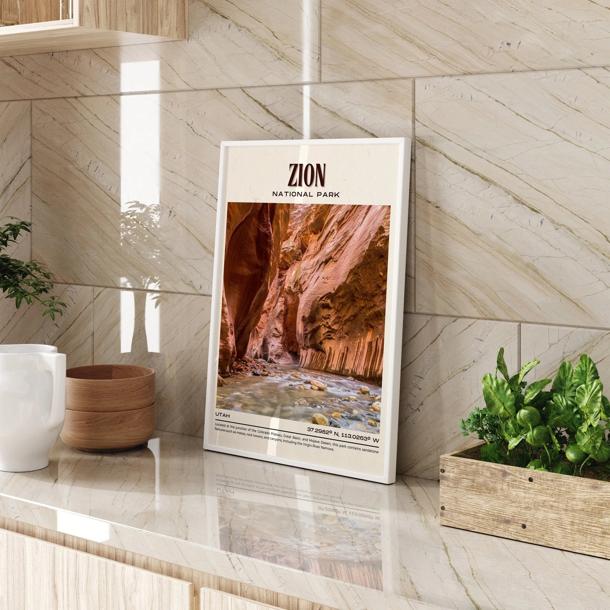 Zion Park Vintage Wall Art, Utah, USA