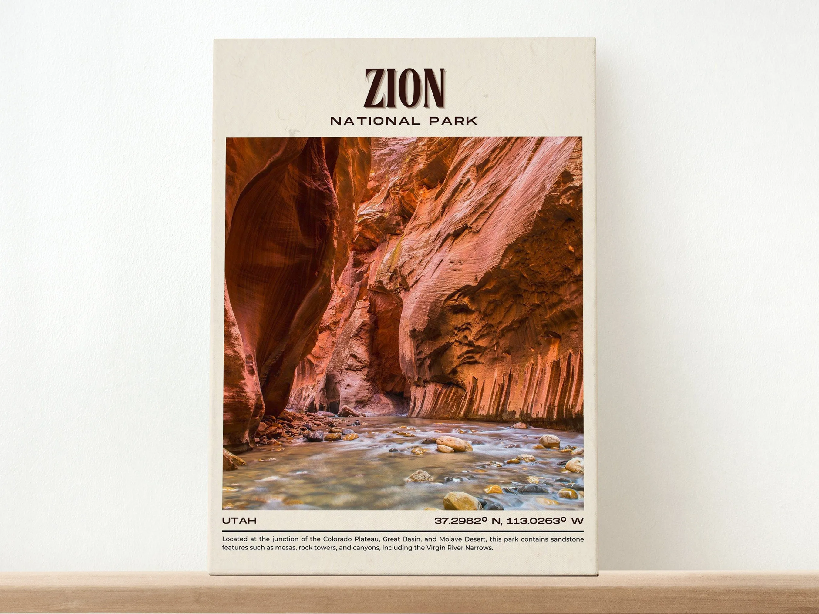 Zion Park Vintage Wall Art, Utah, USA