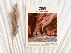Zion Park Vintage Wall Art, Utah, USA