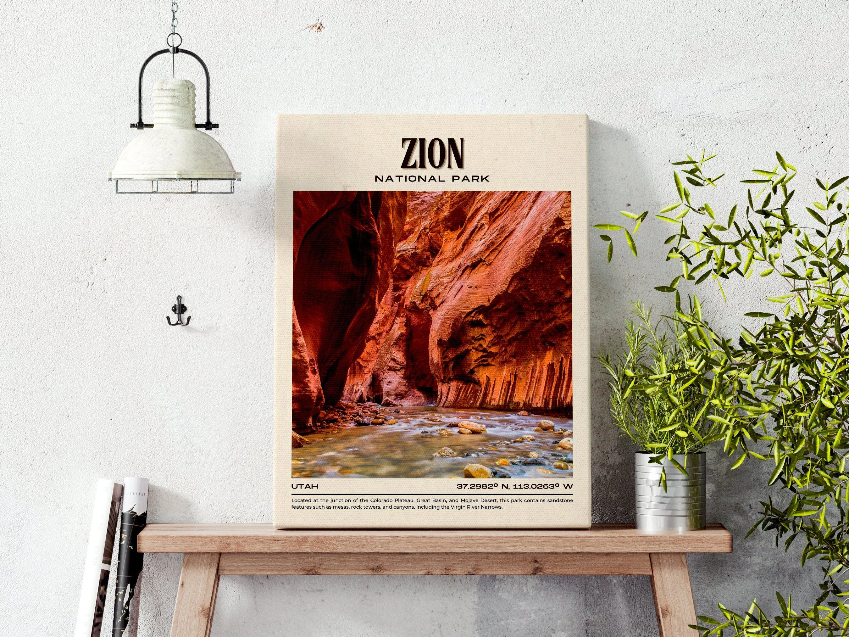 Zion Park Vintage Wall Art, Utah, USA