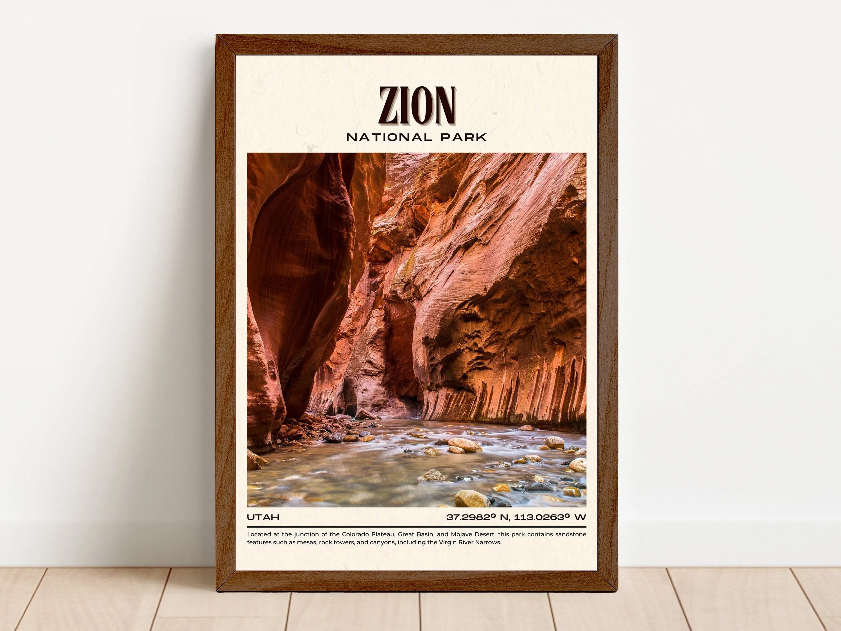 Zion Park Vintage Wall Art, Utah, USA