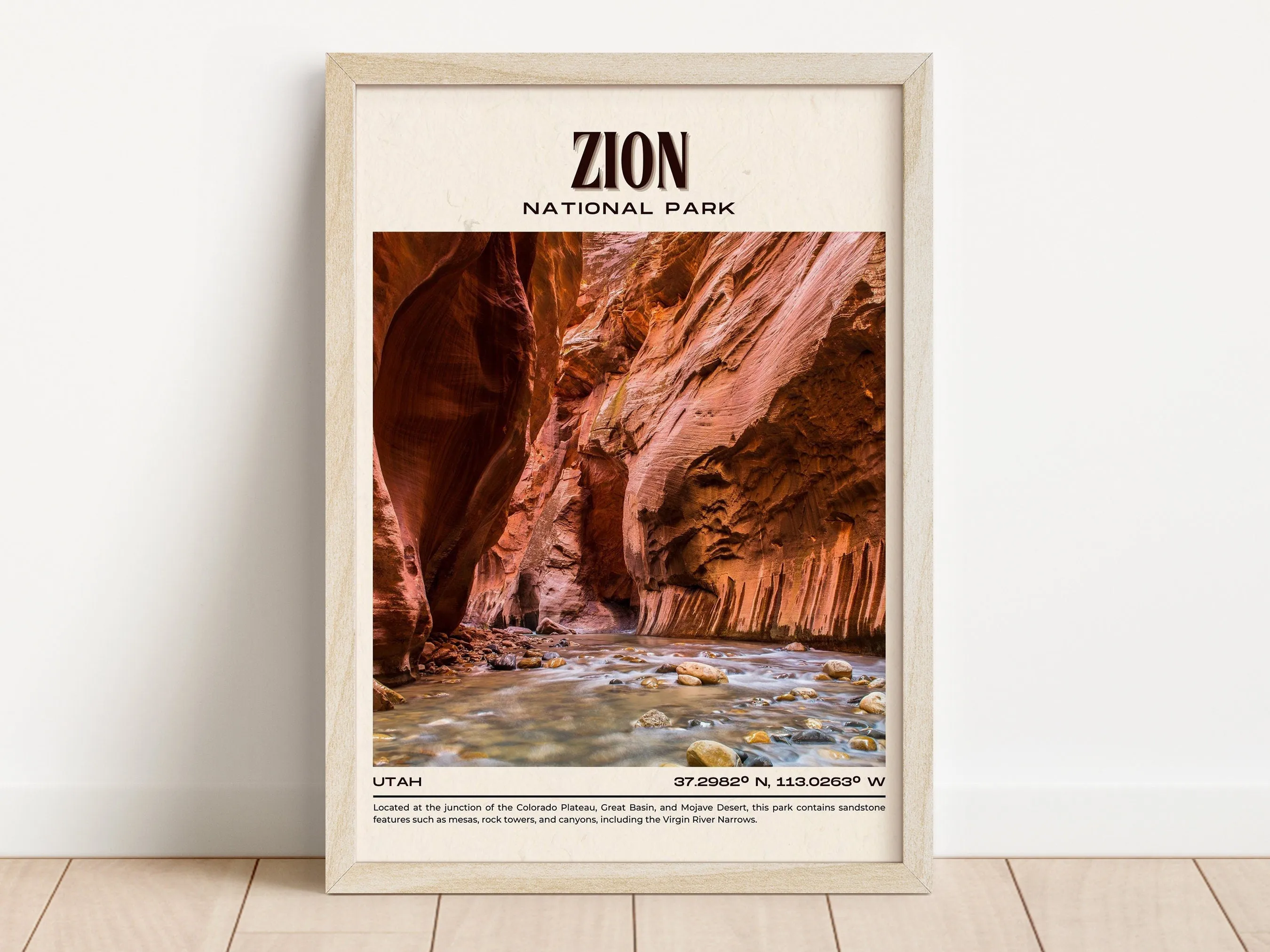 Zion Park Vintage Wall Art, Utah, USA